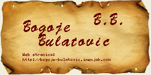 Bogoje Bulatović vizit kartica